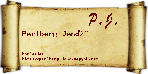 Perlberg Jenő névjegykártya